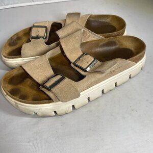 Papillio Birkenstock Sandals Womens 41 L10 M8  Arizona Chunky Suede Platform